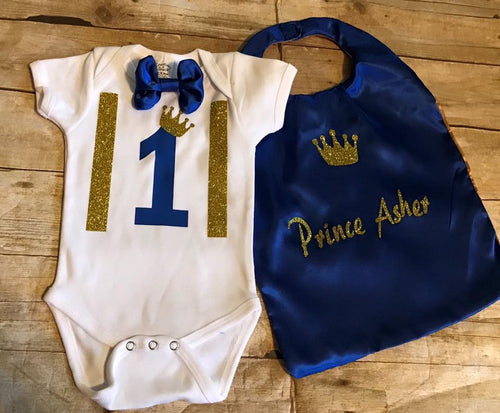 Prince 1st Birthday outfit set