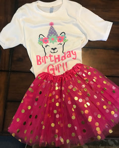 Birthday girl Llama shirt