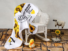 Load image into Gallery viewer, Personalized Sunflower baby blanket