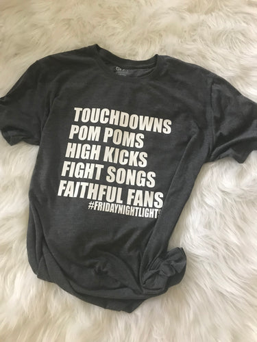 Ladies touchdown pom poms shirt