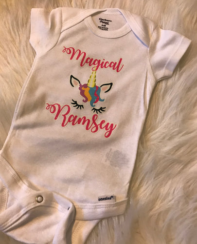 Baby Girl unicorn romper