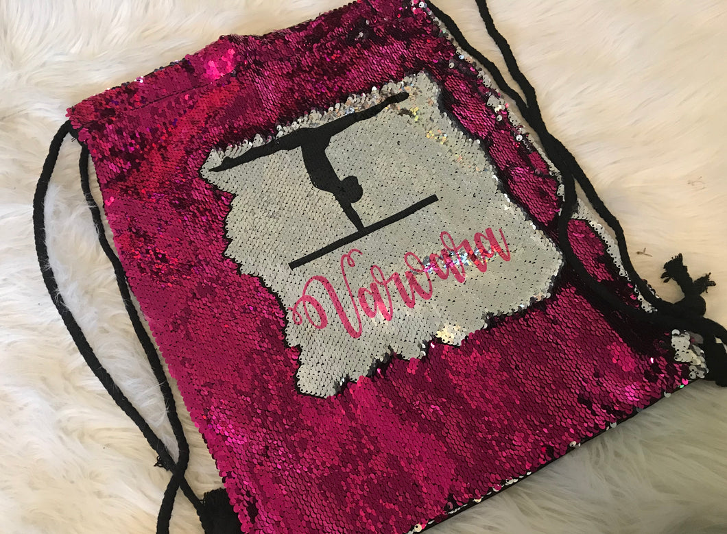 Personalized Flip sequins magic gymnastics bag