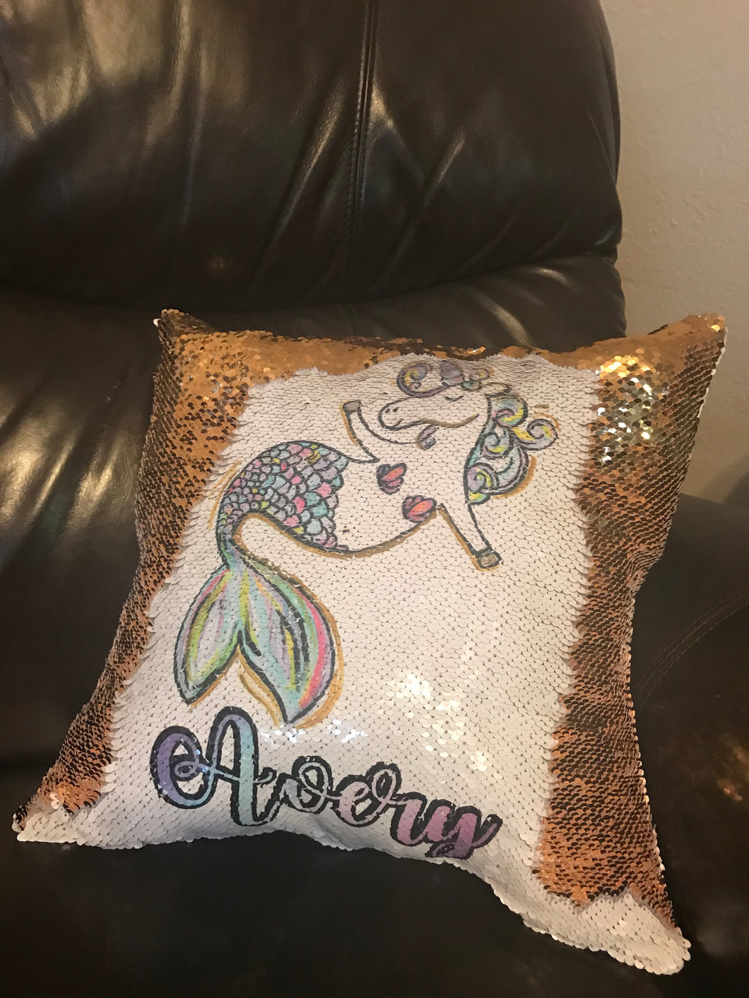 Magic mermaid unicorn pillow