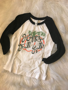 Youth Happy Fall Y’all pumpkin raglan