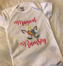 Load image into Gallery viewer, Baby Girl unicorn romper