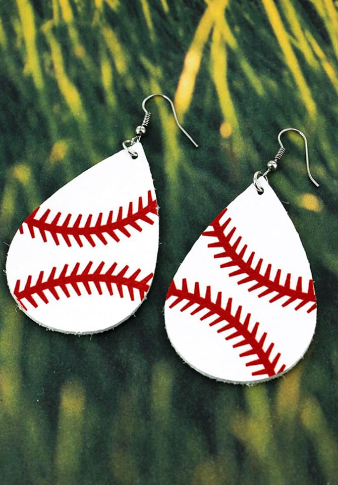 Baseball tear drop Earrings