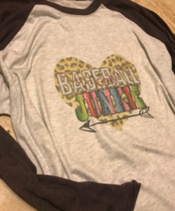 Ladies Serape and Leopard Baseball Junkie raglan