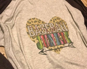 Ladies Serape and Leopard Baseball Junkie raglan