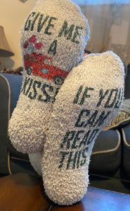 Comfy Give me a kiss Valentines socks