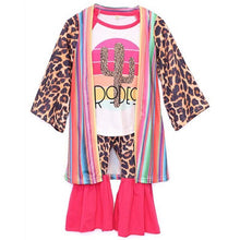 Load image into Gallery viewer, 3 piece Girl Rodeo leopard and serape outfit set