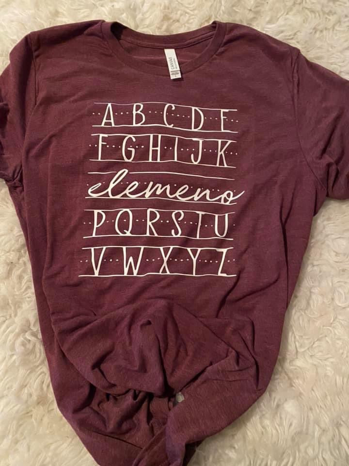 Ladies Maroon ABCD shirt