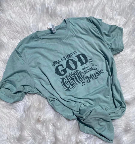 Ladies God and country music shirt