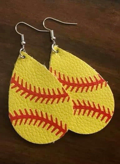 Softball tear drop Earrings