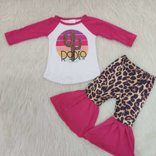 Load image into Gallery viewer, 3 piece Girl Rodeo leopard and serape outfit set