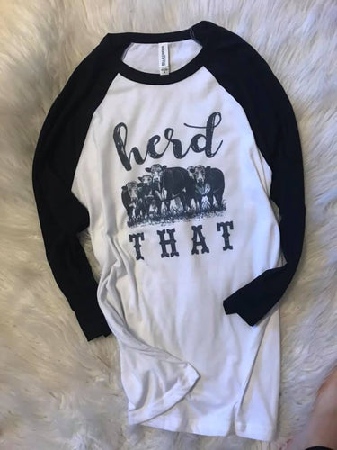 Ladies Black and white Herd That Raglan