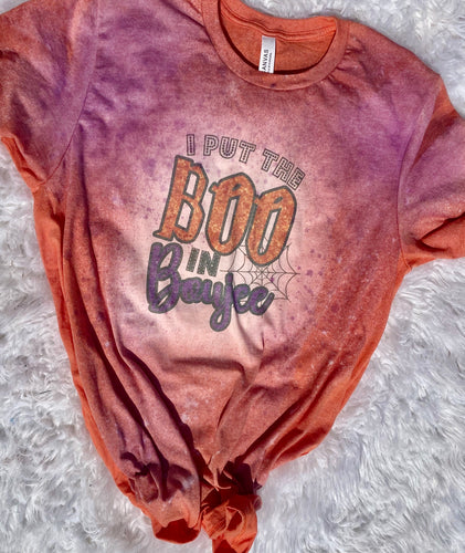 Ladies Orange and purple color Boo in boujee shirt