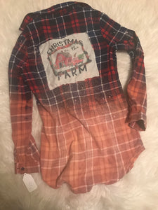 Vintage Flannel Christmas patch shirt