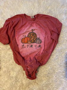 Ladies  Vintage Red it’s fall yall  shirt